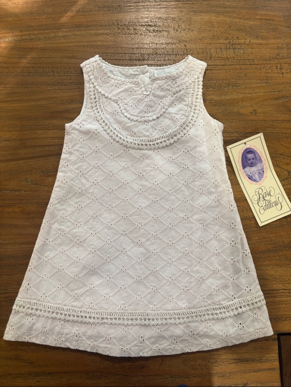 Rare Editions Light Pink Eyelet Baby Dress